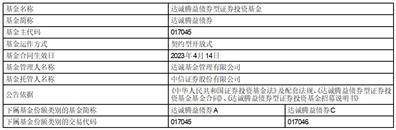 达诚腾益债券型证券投资基金基金合同生效公告